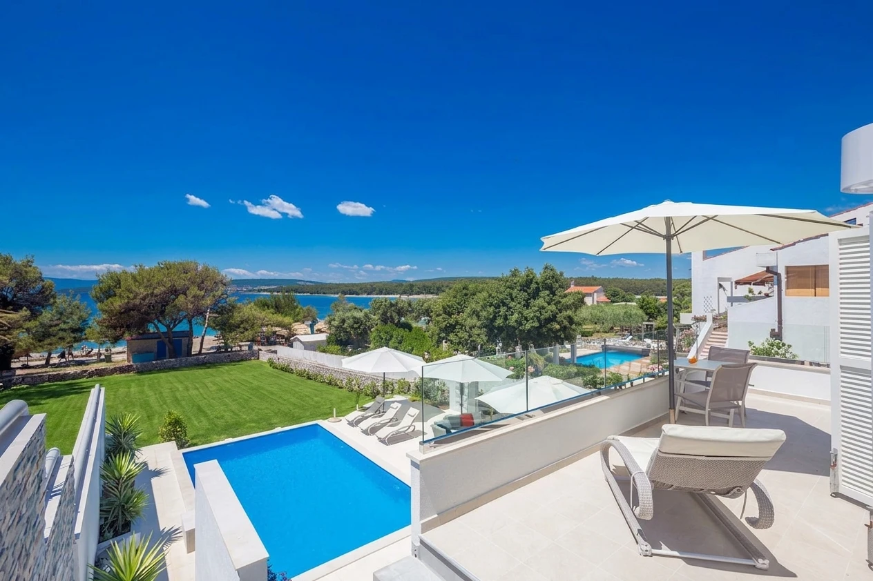 Living room opening onto the sea-view terrace