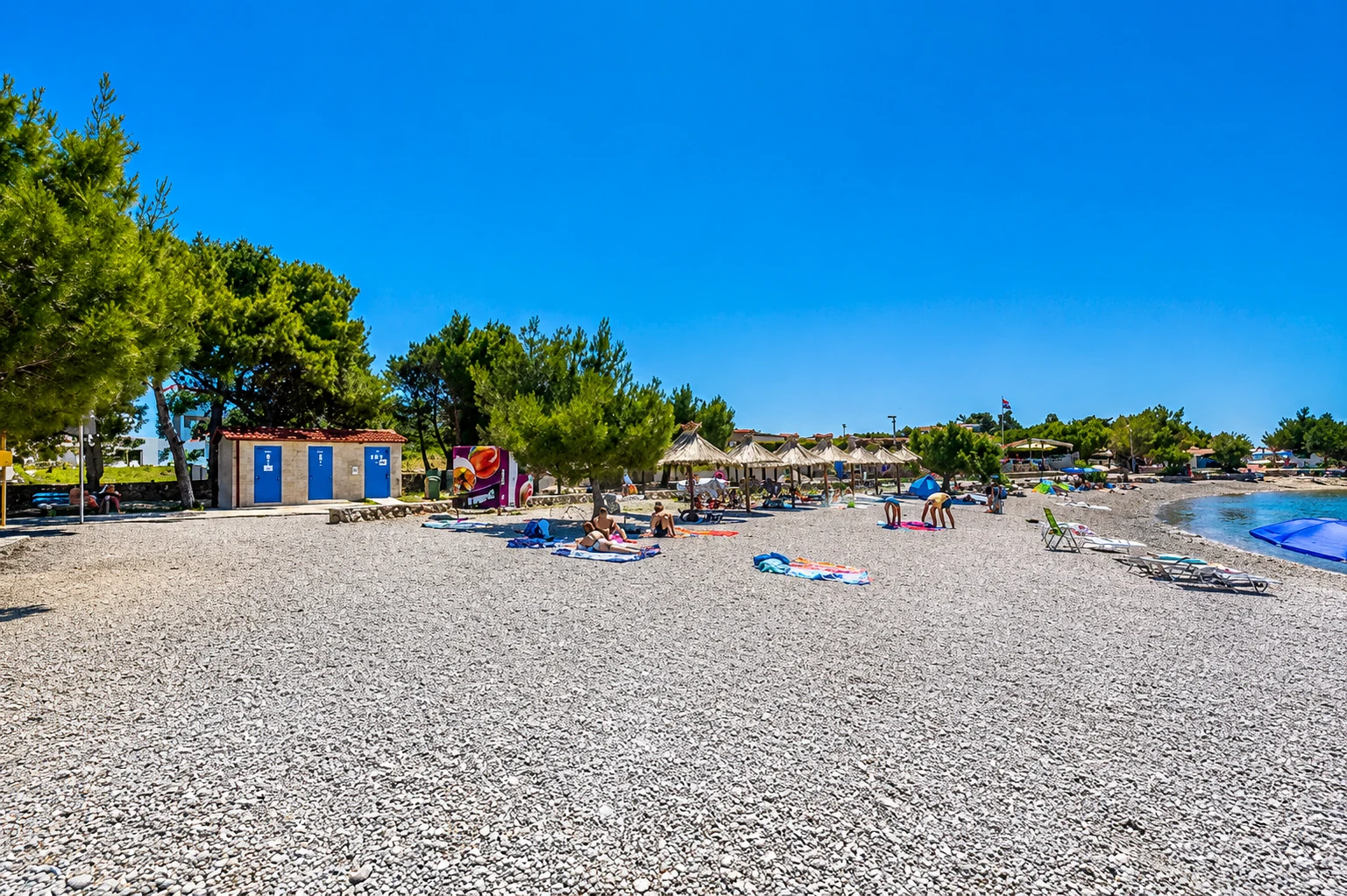 Pebble beach, 50 metres from the villa